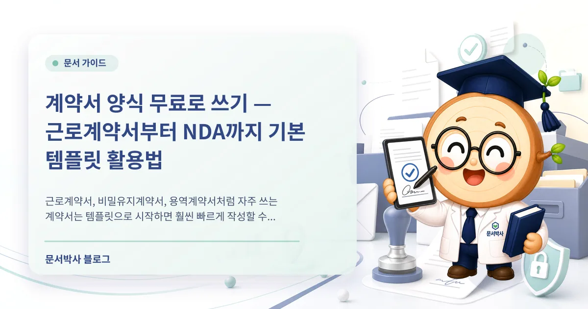 계약서 양식 무료로 쓰는 방법 배너