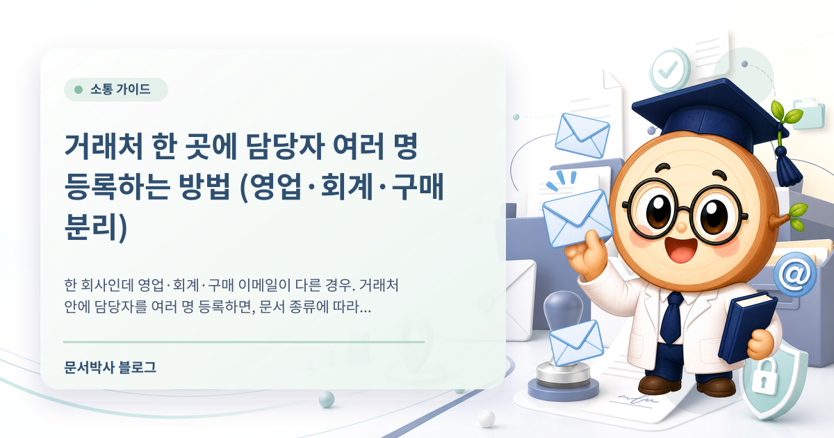 거래처 담당자를 여러 명 등록하고 문서 수신자를 정확히 선택하는 방법 배너