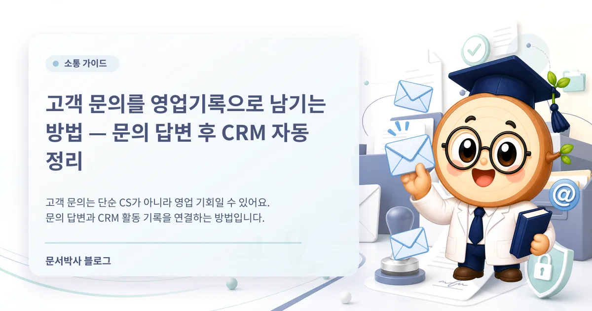 고객 문의 CRM 관리 배너